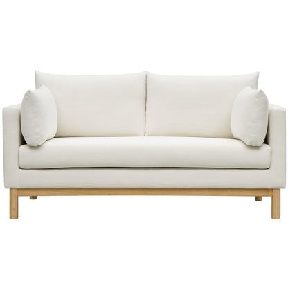 Langham Cream Linen Textured Fabric Loveseat