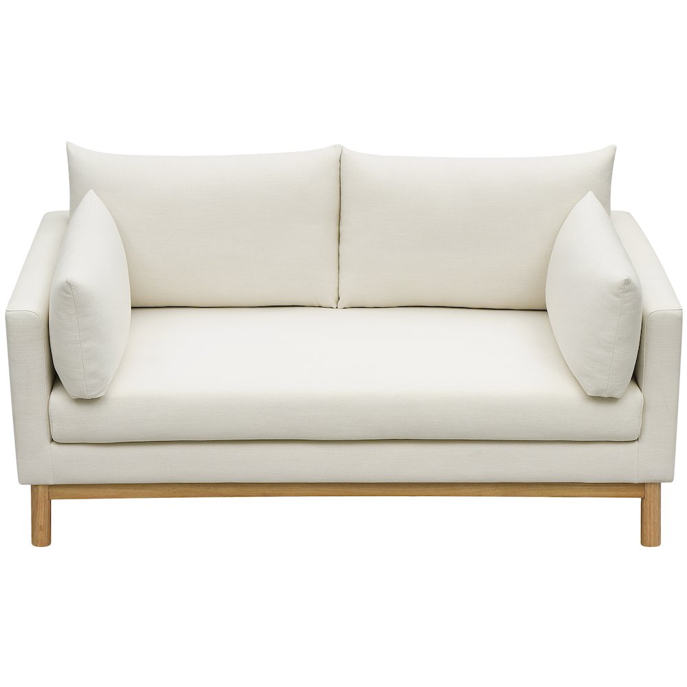Langham Cream Linen Textured Fabric Loveseat