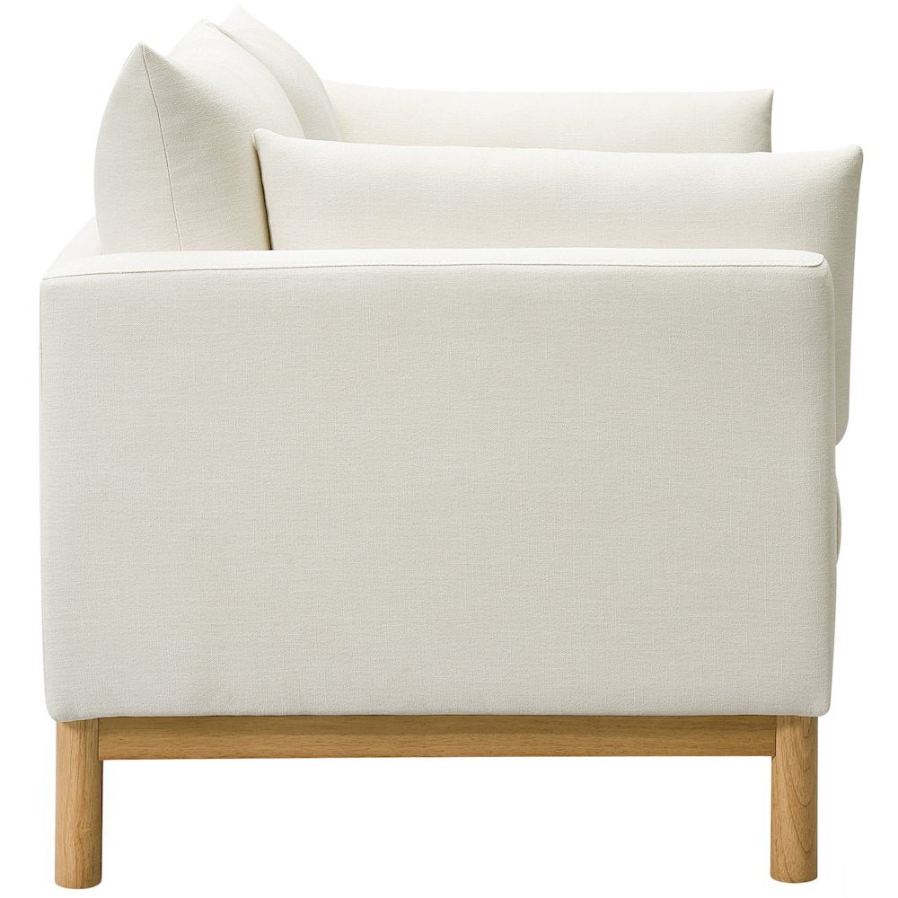 Langham Cream Linen Textured Fabric Loveseat