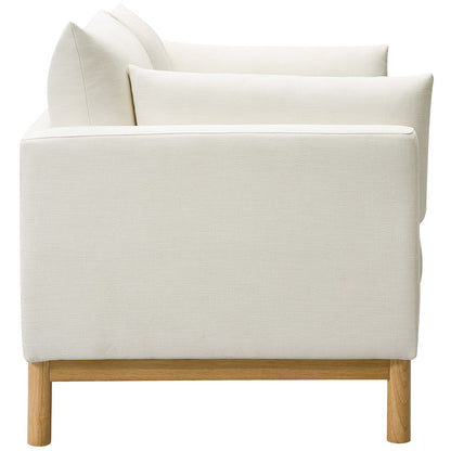 Langham Cream Linen Textured Fabric Loveseat
