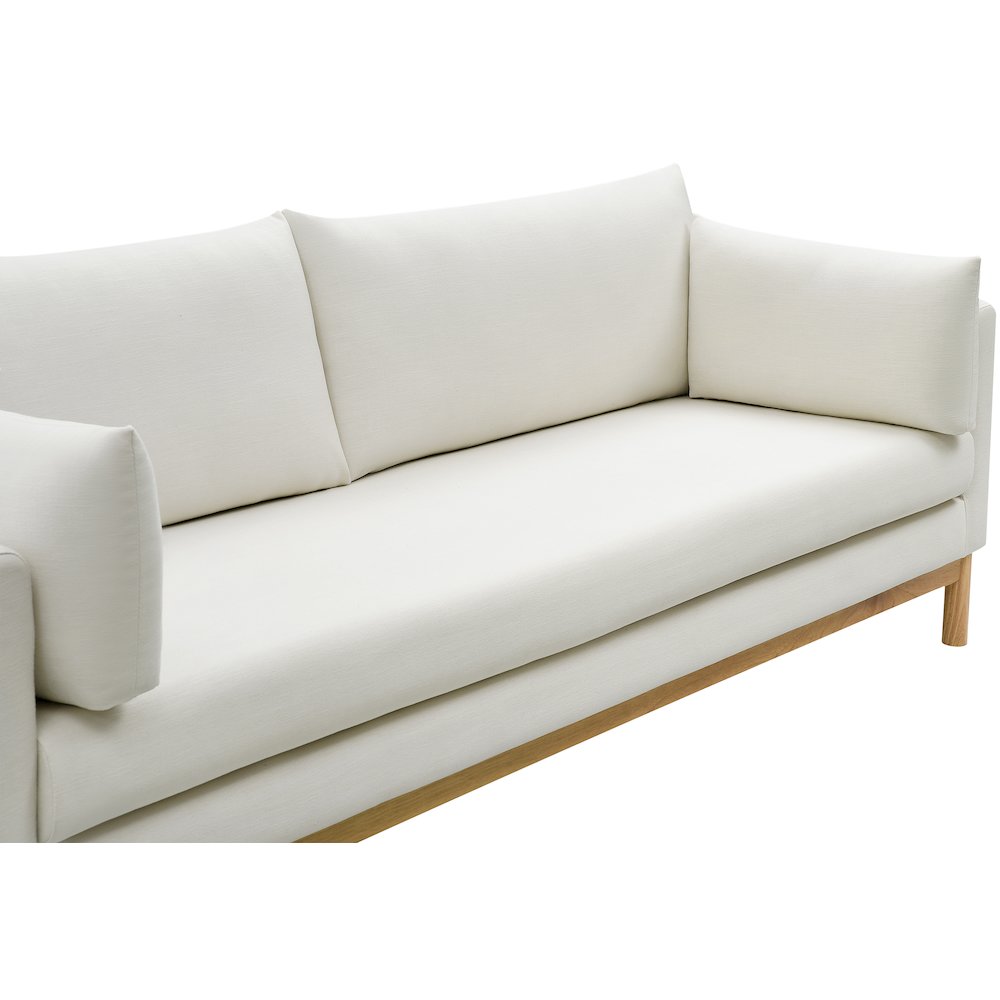 Langham Cream Linen Textured Fabric Loveseat