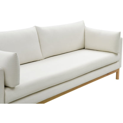 Langham Cream Linen Textured Fabric Loveseat