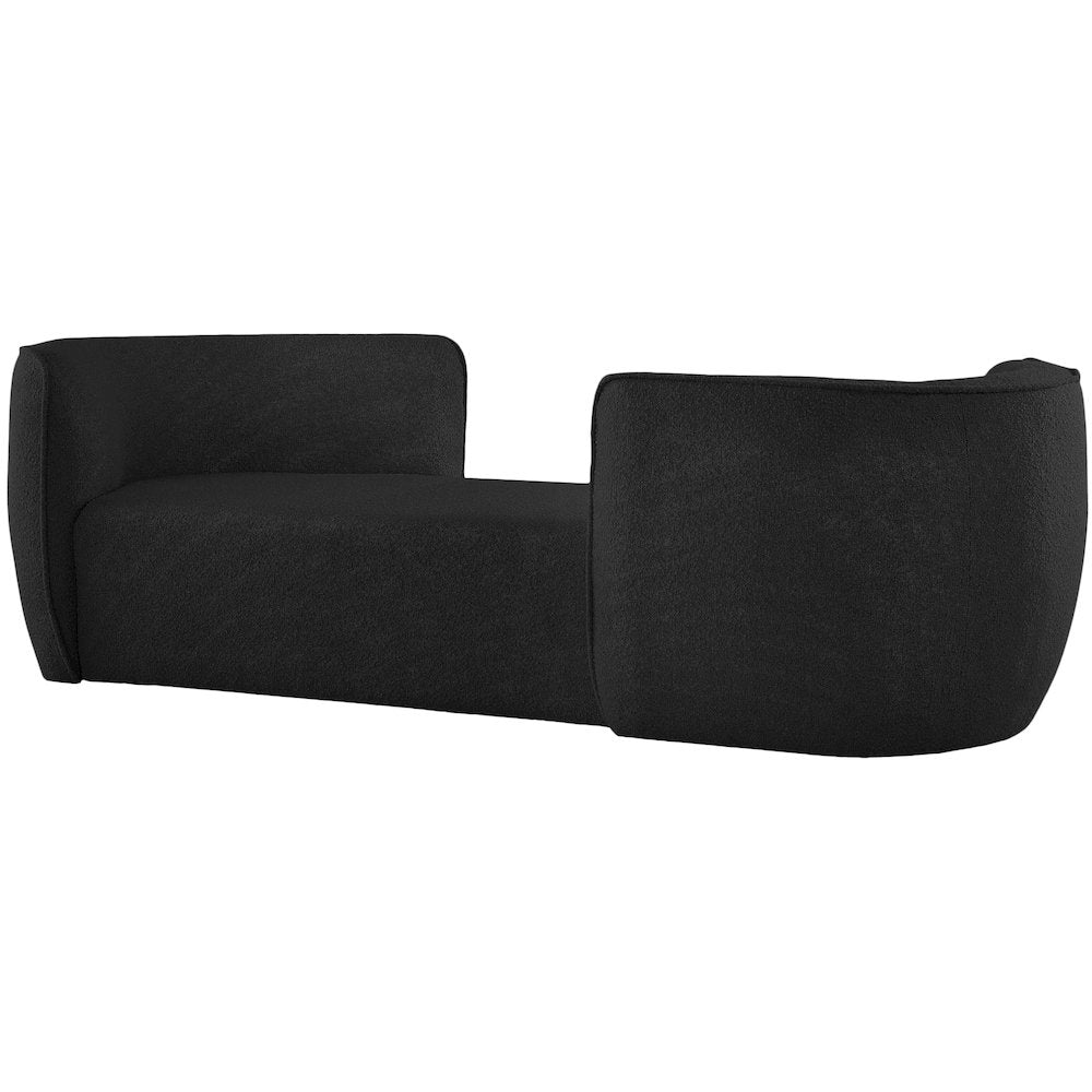 Hilton Black Fabric Chaise