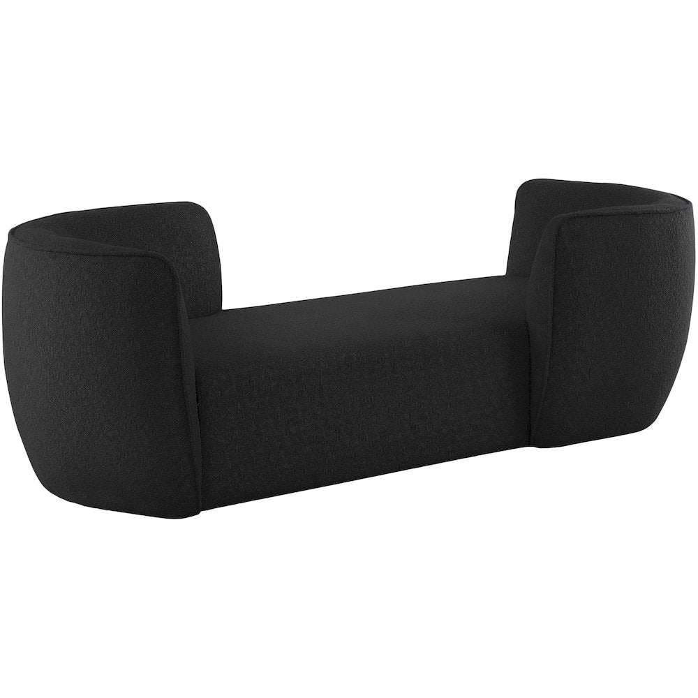 Hilton Black Fabric Chaise