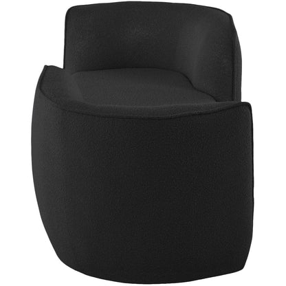 Hilton Black Fabric Chaise