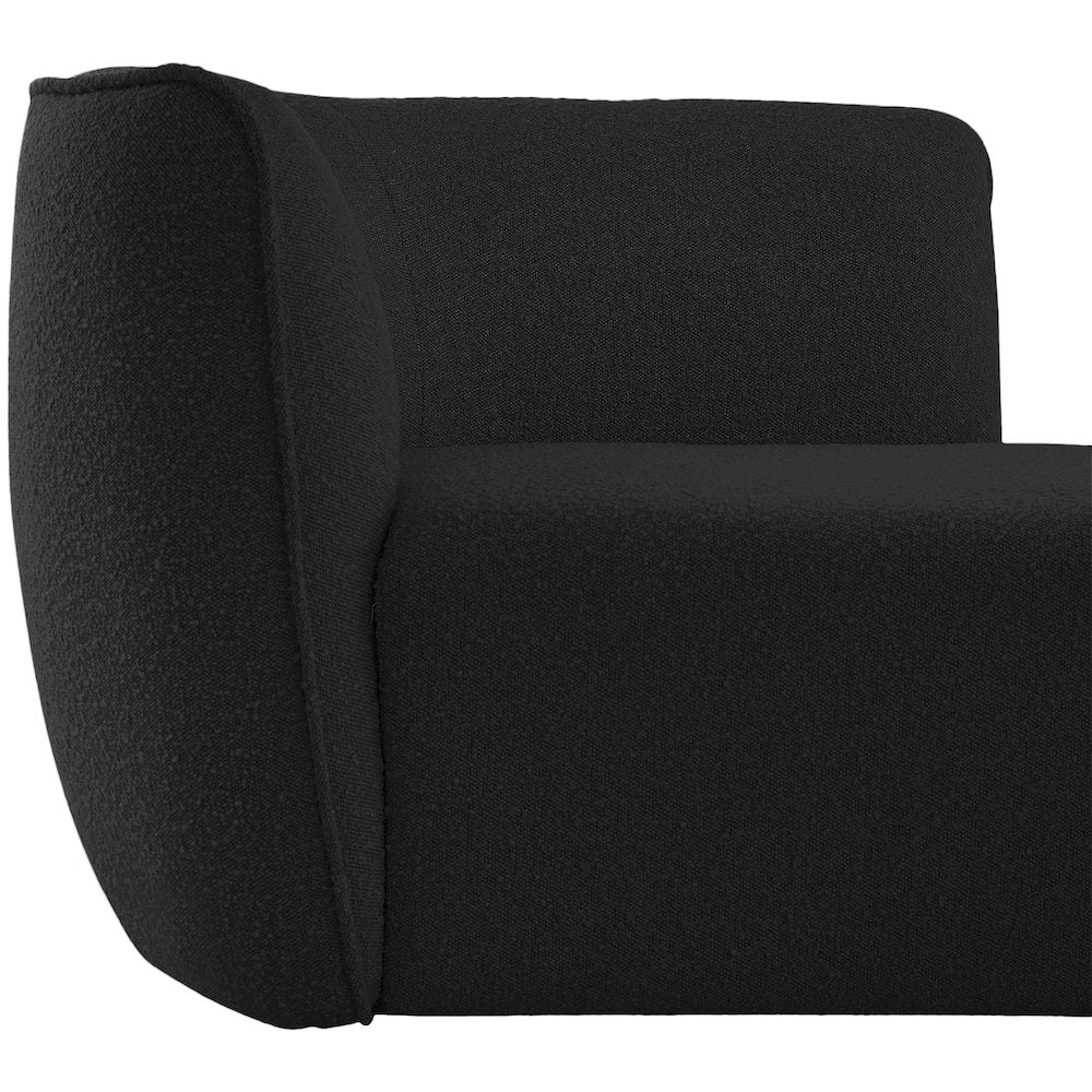 Hilton Black Fabric Chaise