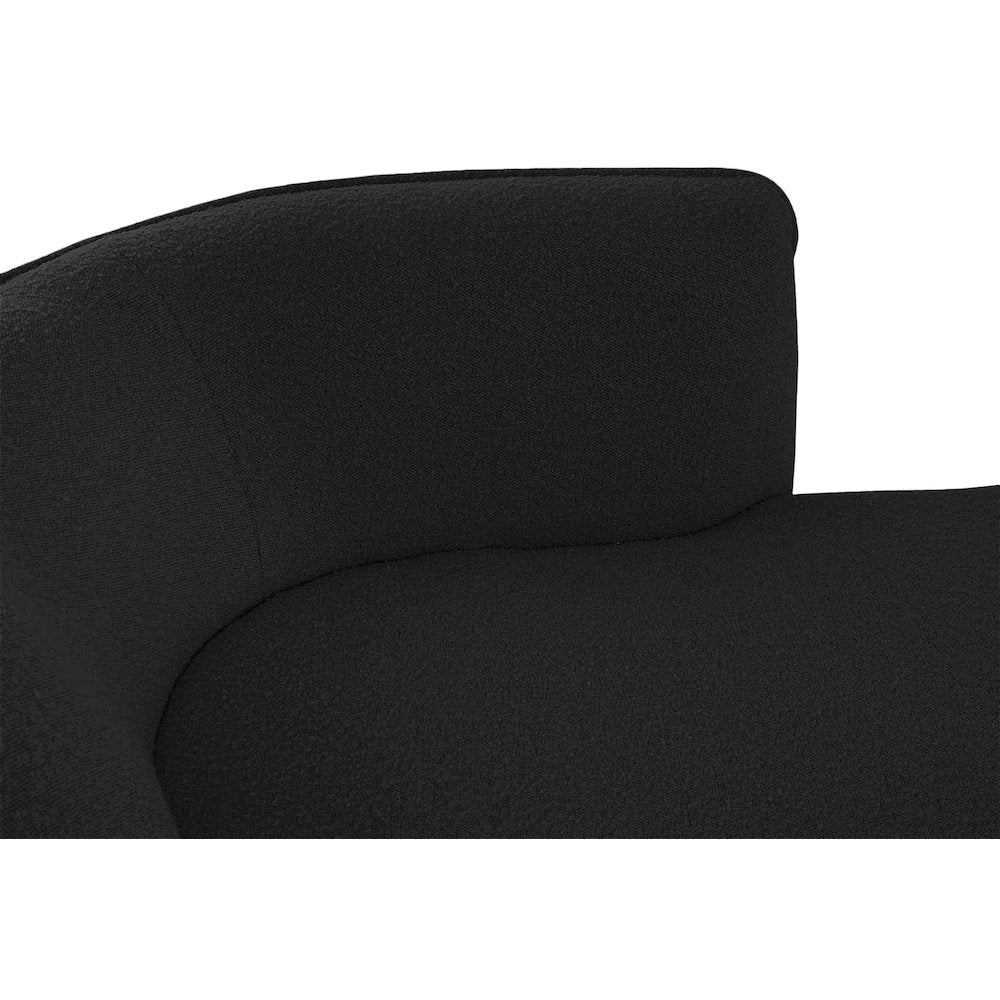 Hilton Black Fabric Chaise