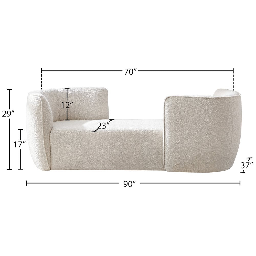 Hilton Cream Fabric Chaise