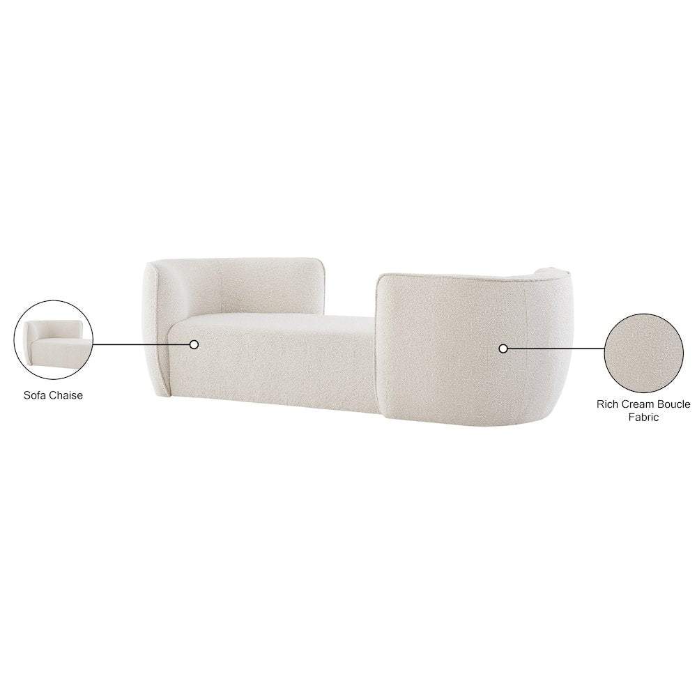 Hilton Cream Fabric Chaise