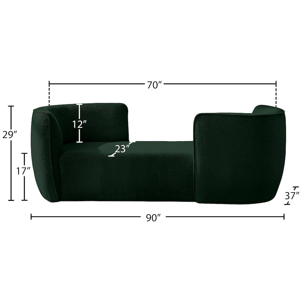 Hilton Green Fabric Chaise