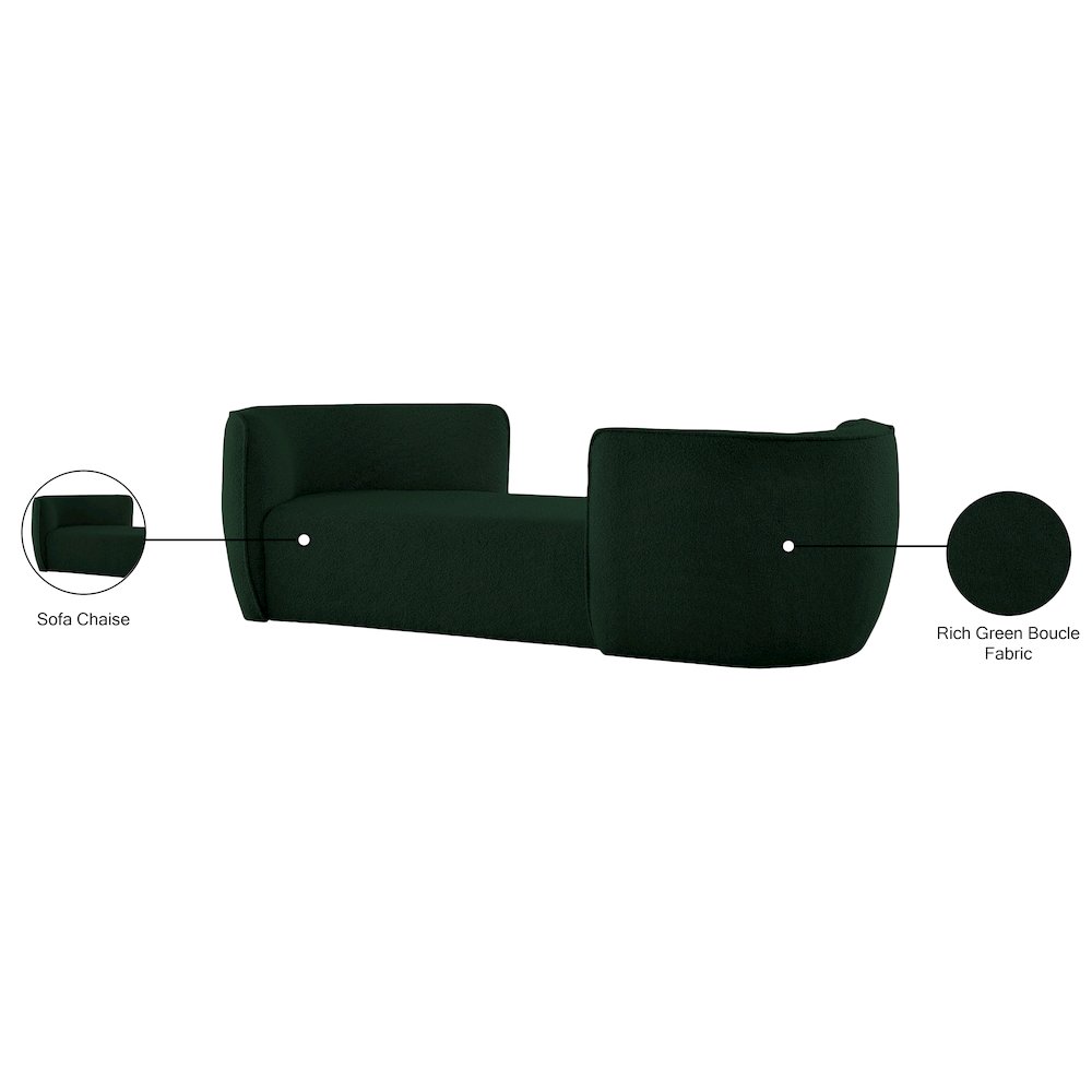 Hilton Green Fabric Chaise