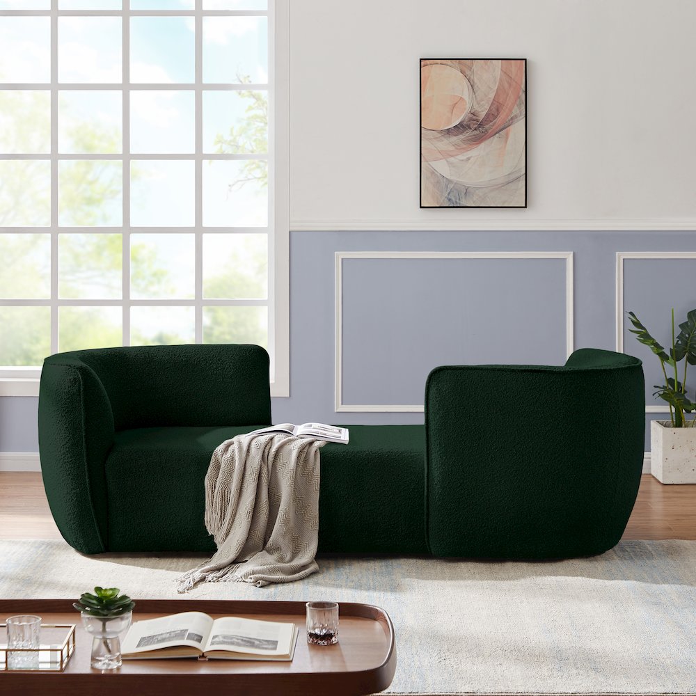 Hilton Green Fabric Chaise