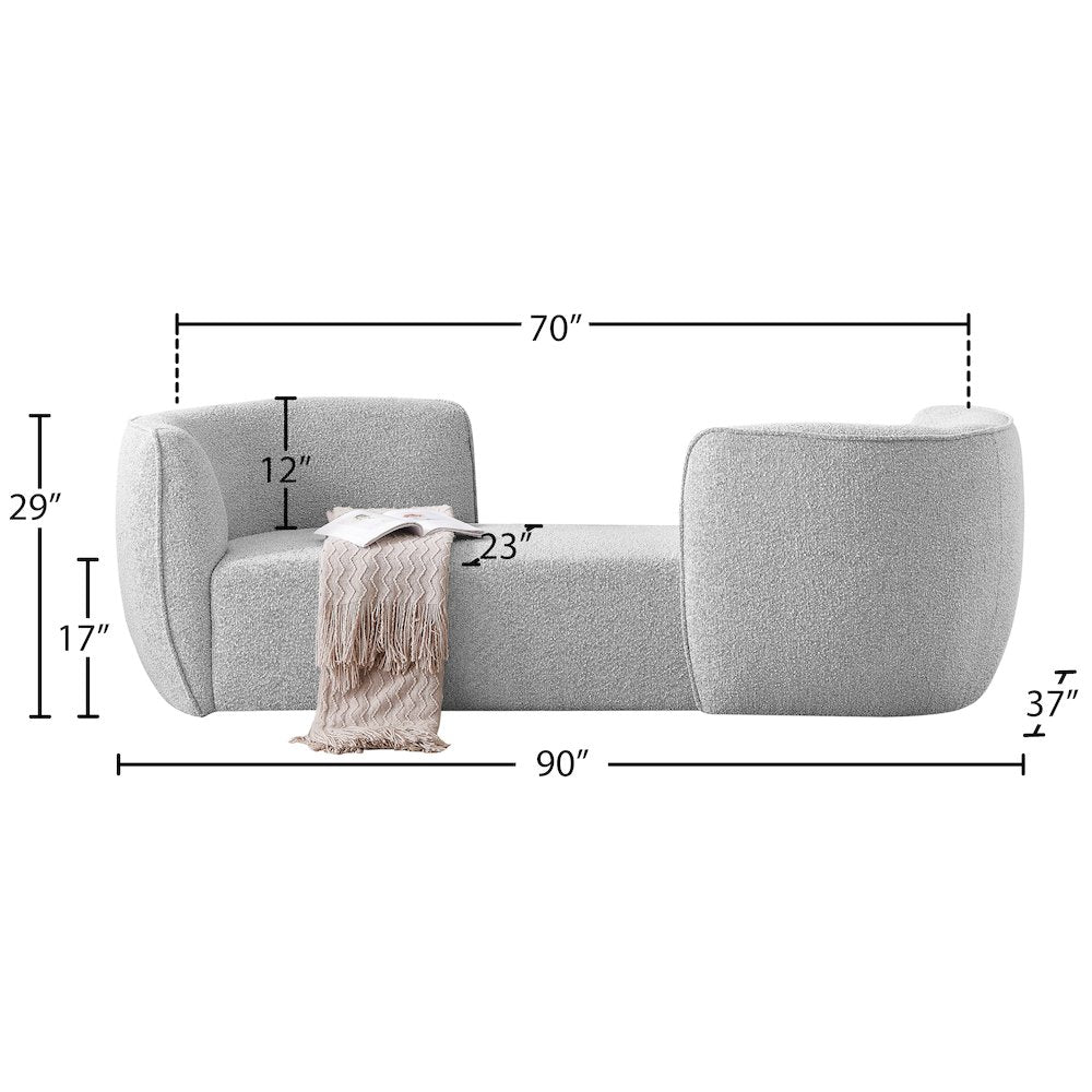 Hilton Grey Fabric Chaise