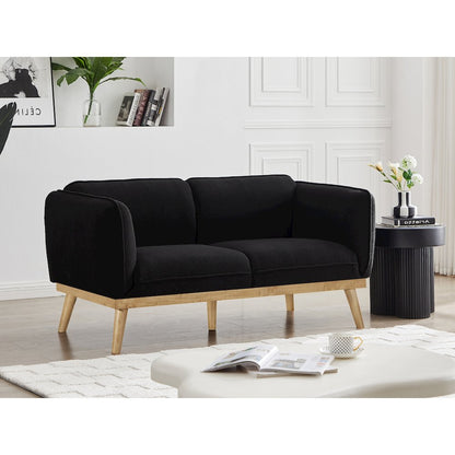 Nolita Black Boucle Fabric Loveseat