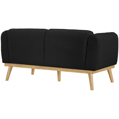 Nolita Black Boucle Fabric Loveseat