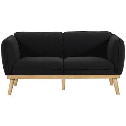 Nolita Black Boucle Fabric Loveseat
