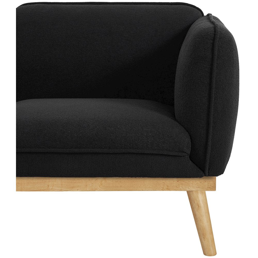 Nolita Black Boucle Fabric Loveseat
