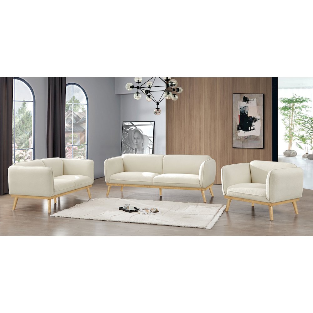 Nolita Cream Boucle Fabric Loveseat