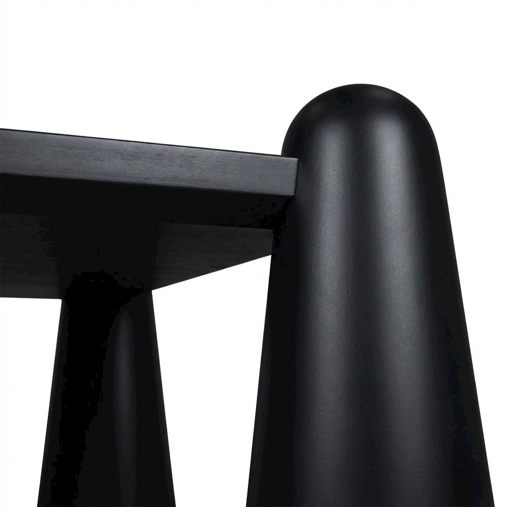 Black Coffee Table with Art Deco Finish and Sturdy Construction