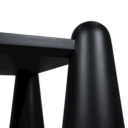 Black Coffee Table with Art Deco Finish and Sturdy Construction