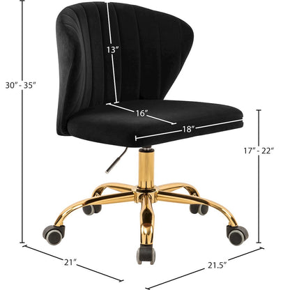 Finley Black Velvet Office Chair