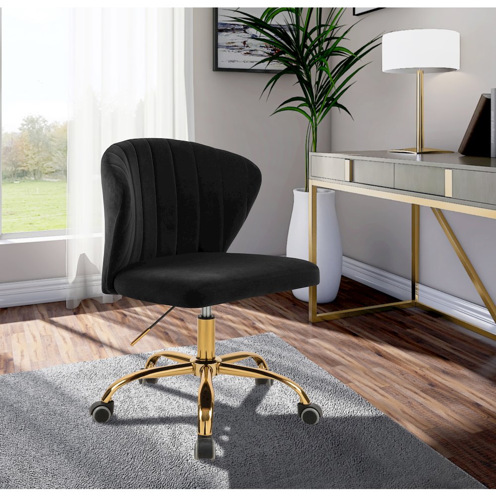 Finley Black Velvet Office Chair
