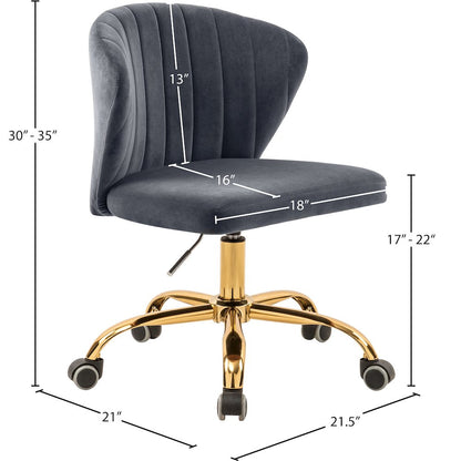 Finley Grey Velvet Office Chair