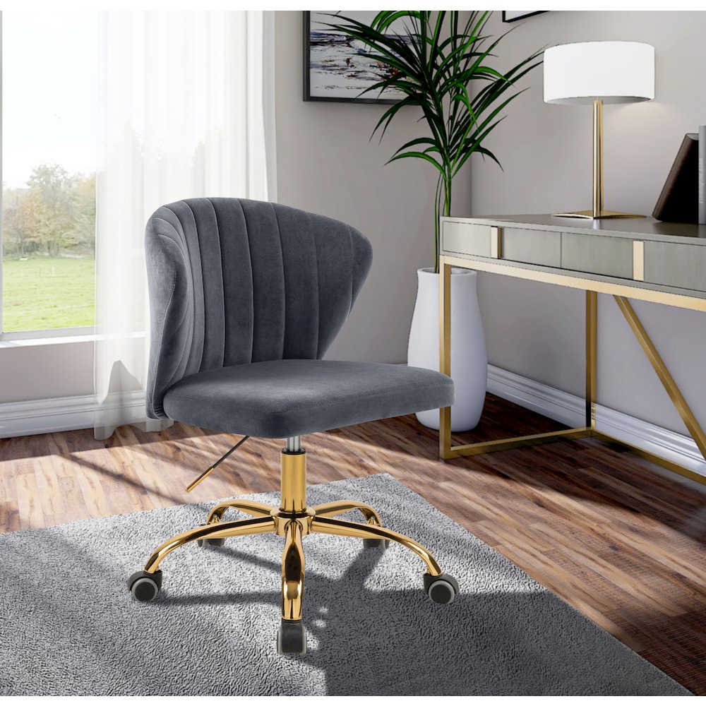 Finley Grey Velvet Office Chair
