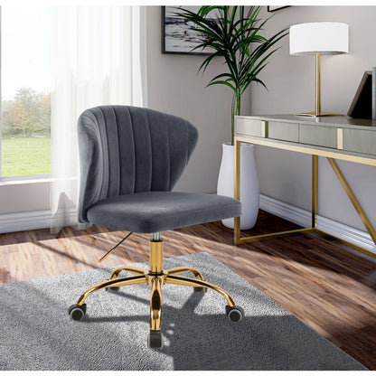 Finley Grey Velvet Office Chair
