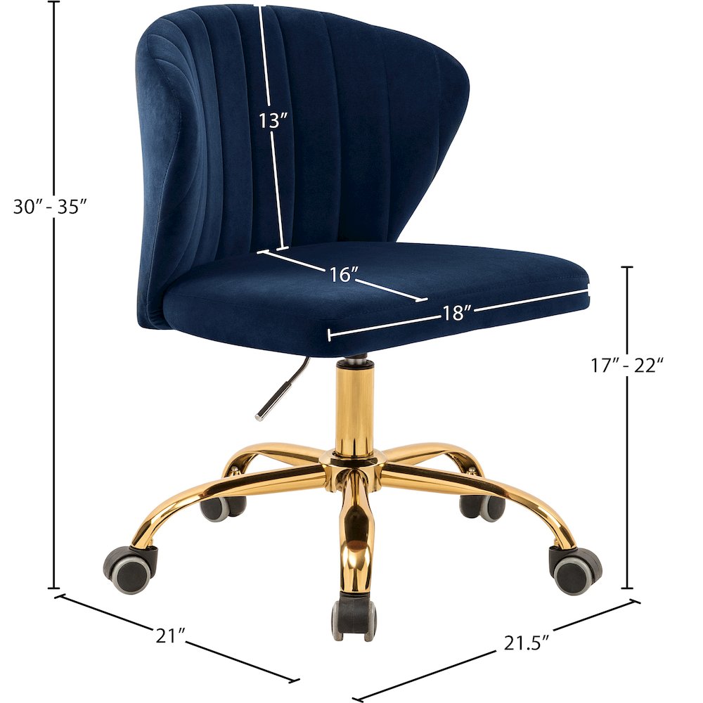 Finley Navy Velvet Office Chair