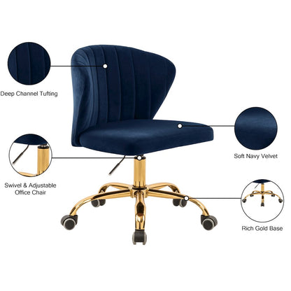Finley Navy Velvet Office Chair