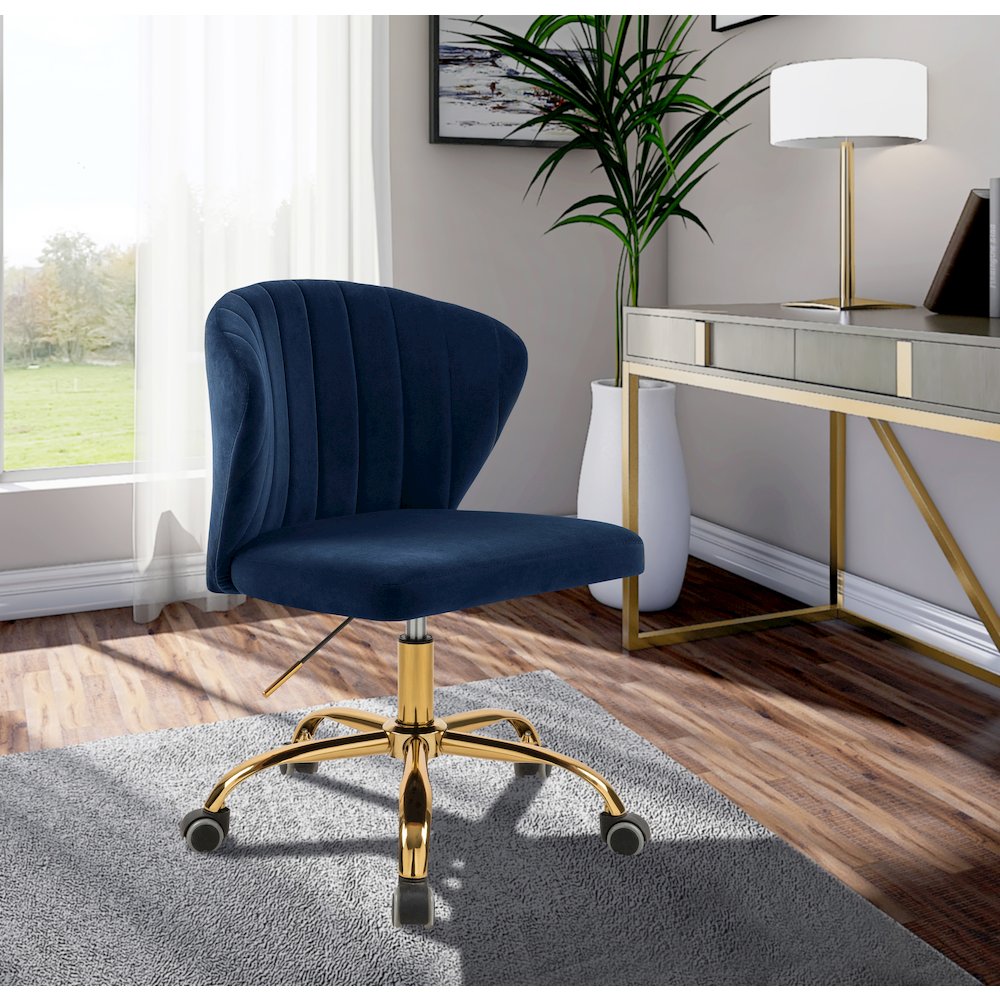 Finley Navy Velvet Office Chair