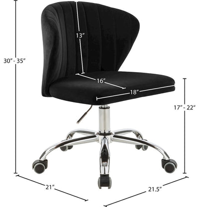 Finley Black Velvet Office Chair