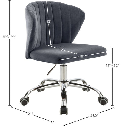 Finley Grey Velvet Office Chair