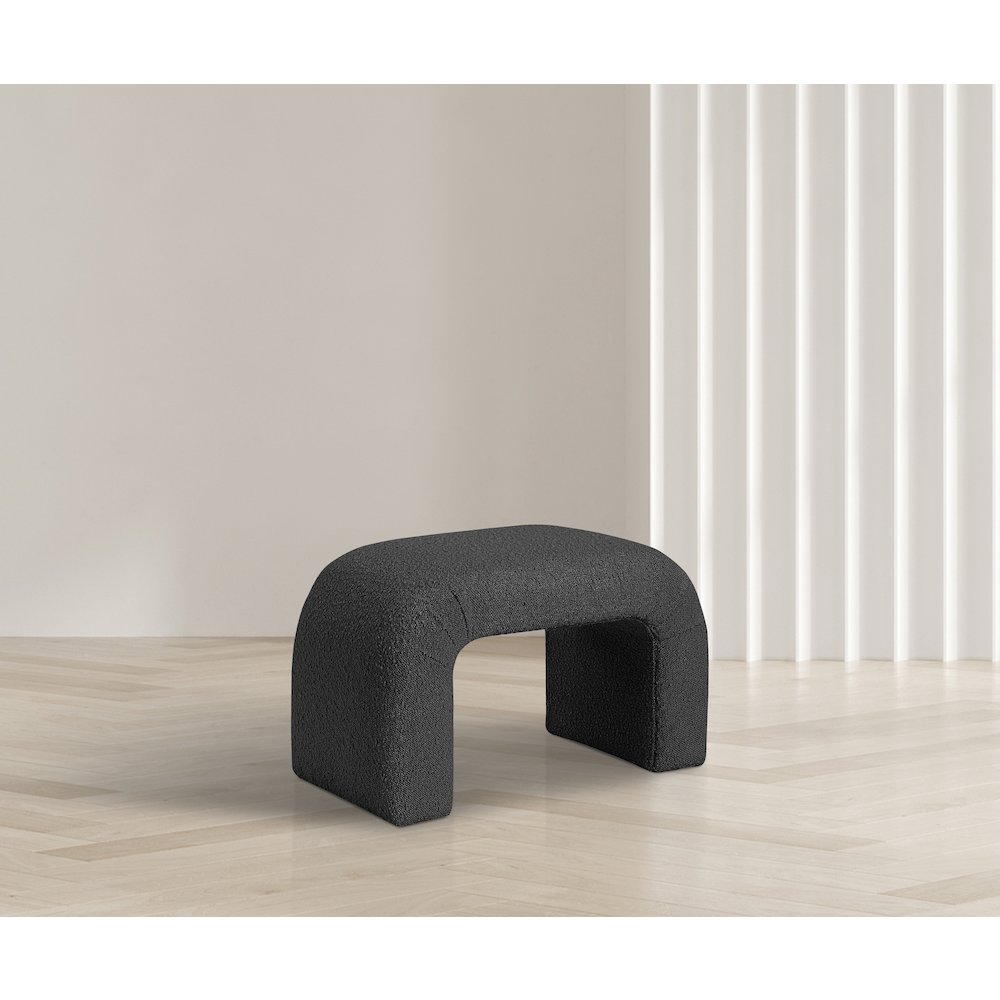 Niagara Black Boucle Fabric Bench