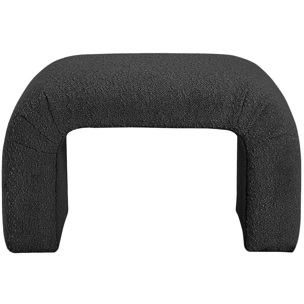 Niagara Black Boucle Fabric Bench