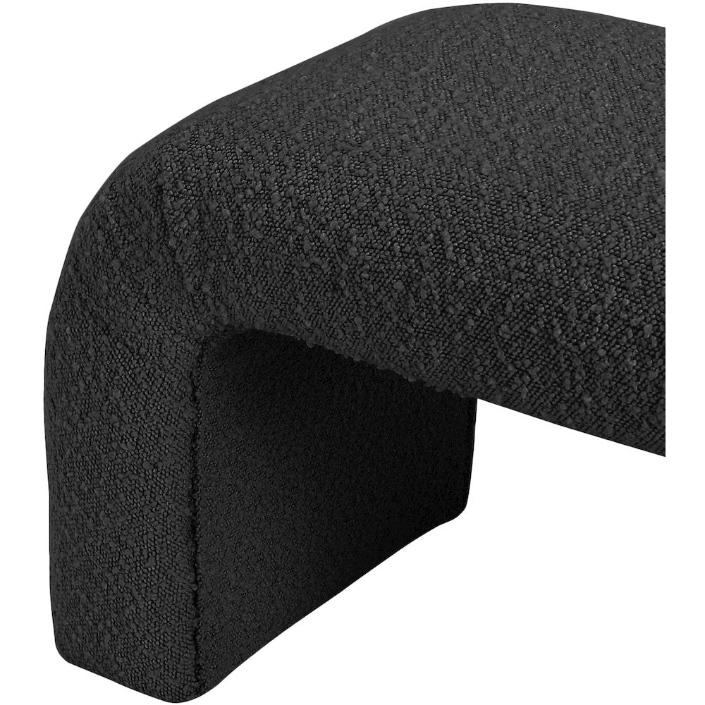 Niagara Black Boucle Fabric Bench