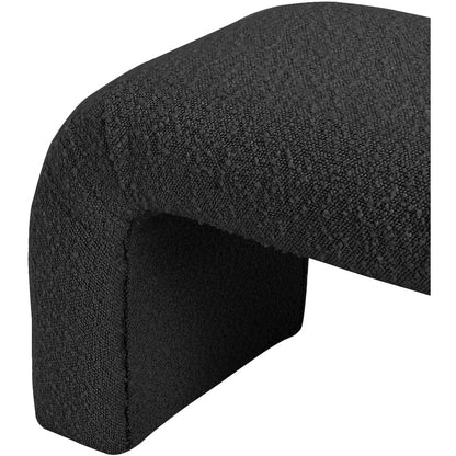 Niagara Black Boucle Fabric Bench