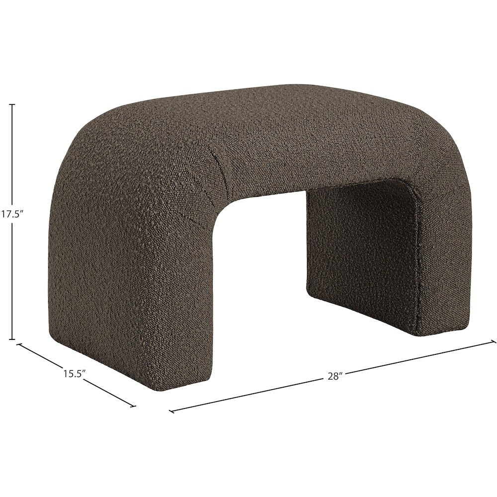 Niagara Brown Boucle Fabric Bench