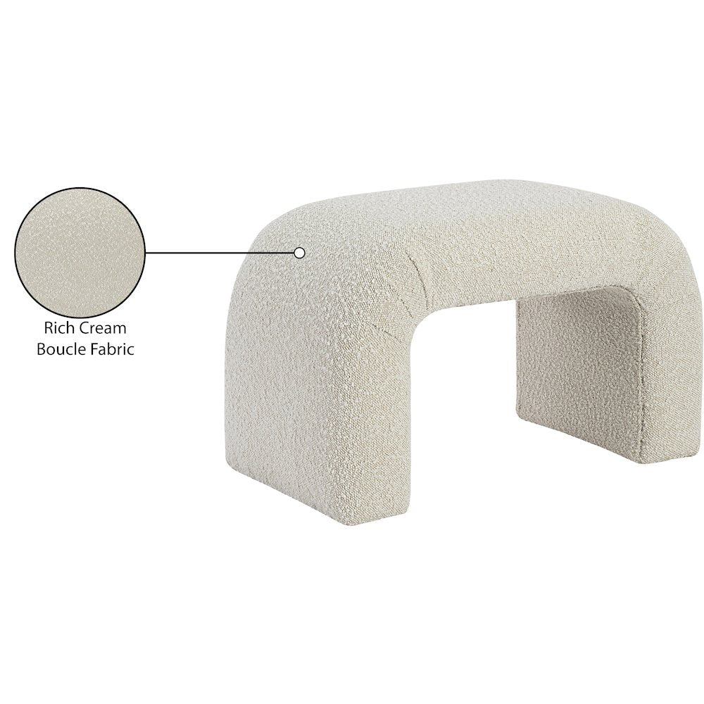 Niagara Cream Boucle Fabric Bench