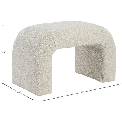 Niagara Cream Boucle Fabric Bench