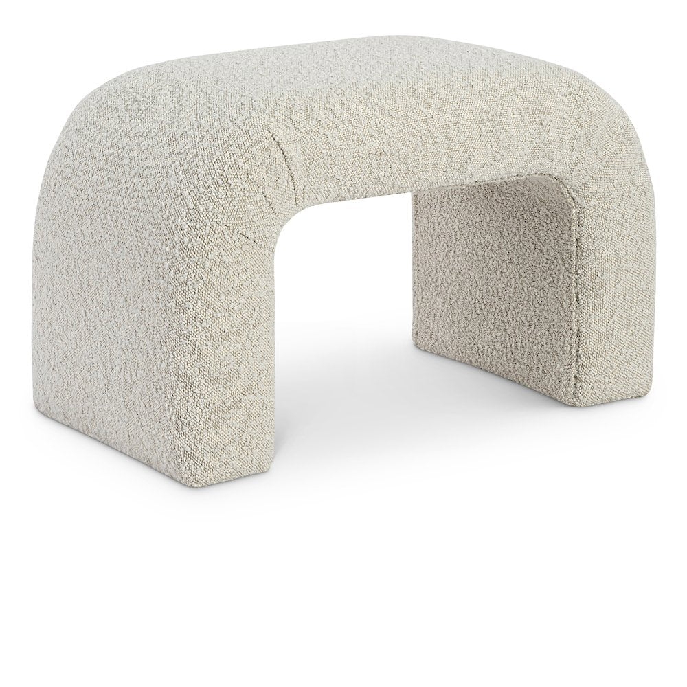 Niagara Cream Boucle Fabric Bench