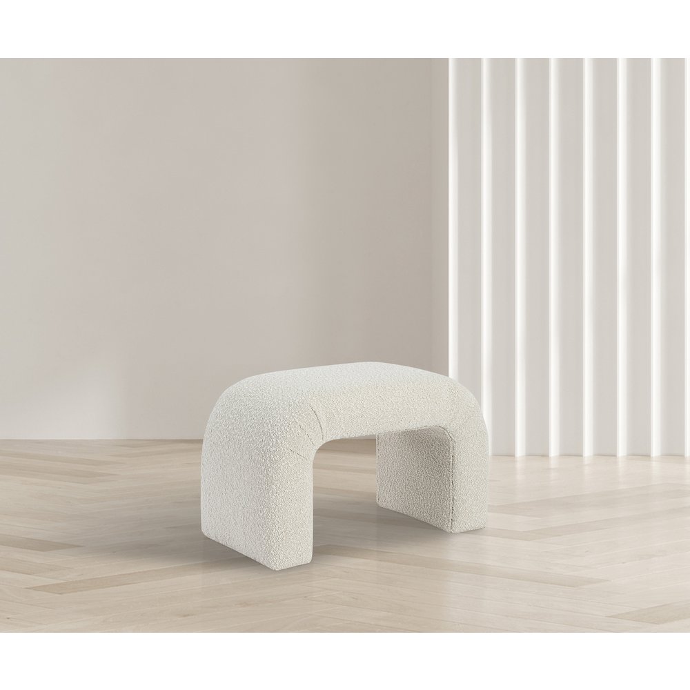 Niagara Cream Boucle Fabric Bench