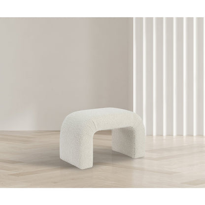 Niagara Cream Boucle Fabric Bench