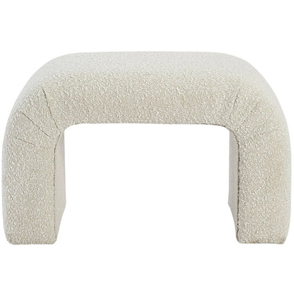 Niagara Cream Boucle Fabric Bench