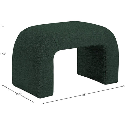 Niagara Green Boucle Fabric Bench