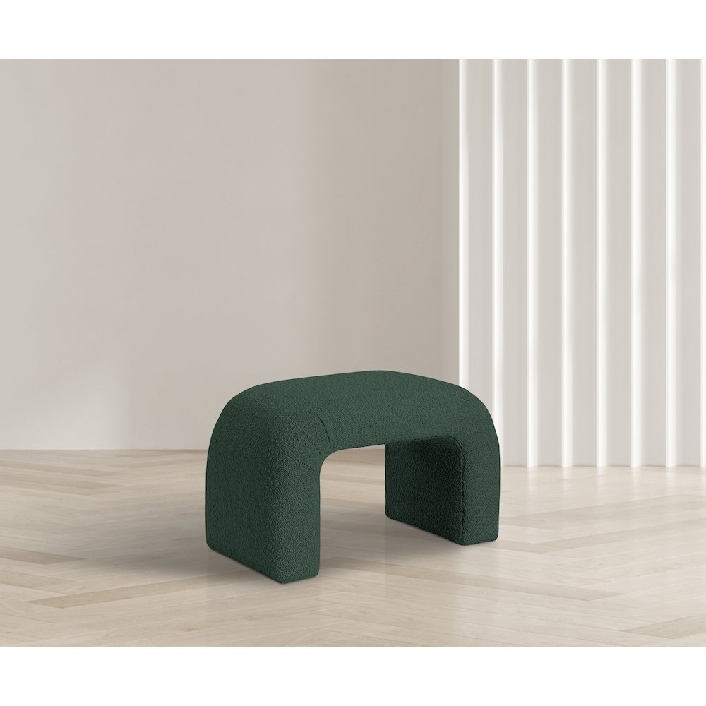 Niagara Green Boucle Fabric Bench