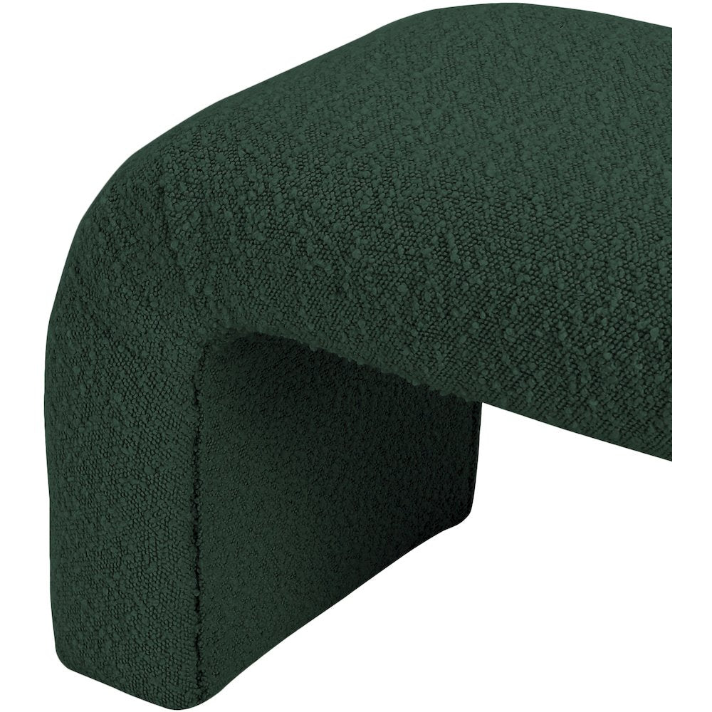 Niagara Green Boucle Fabric Bench