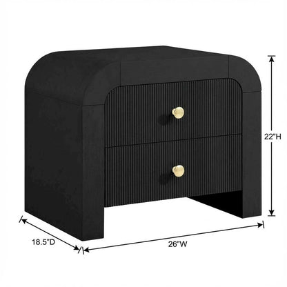 Contemporary Black Nightstand with Sleek Finish and Compact Design