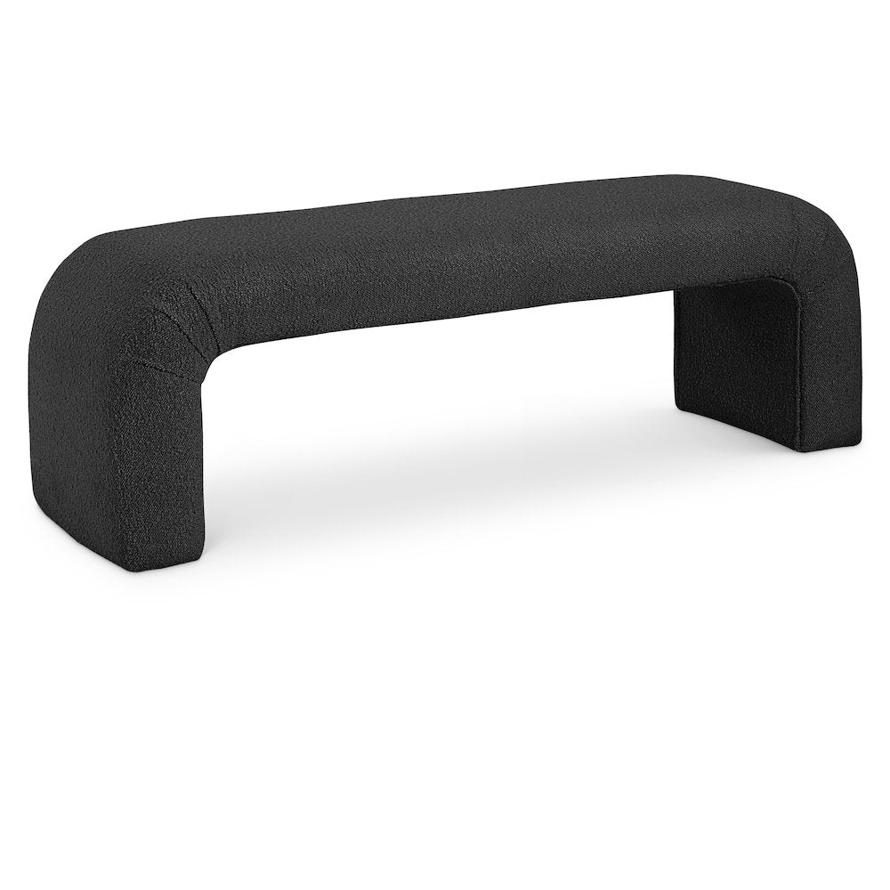 Niagara Black Boucle Fabric Bench